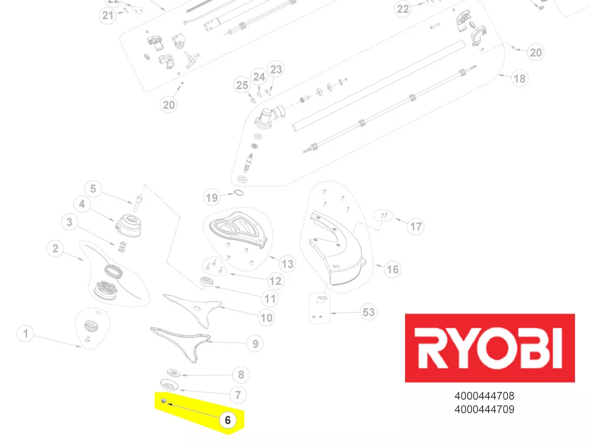 écrou inox fixation lame RBC1226I Ryobi réf. 5131037326